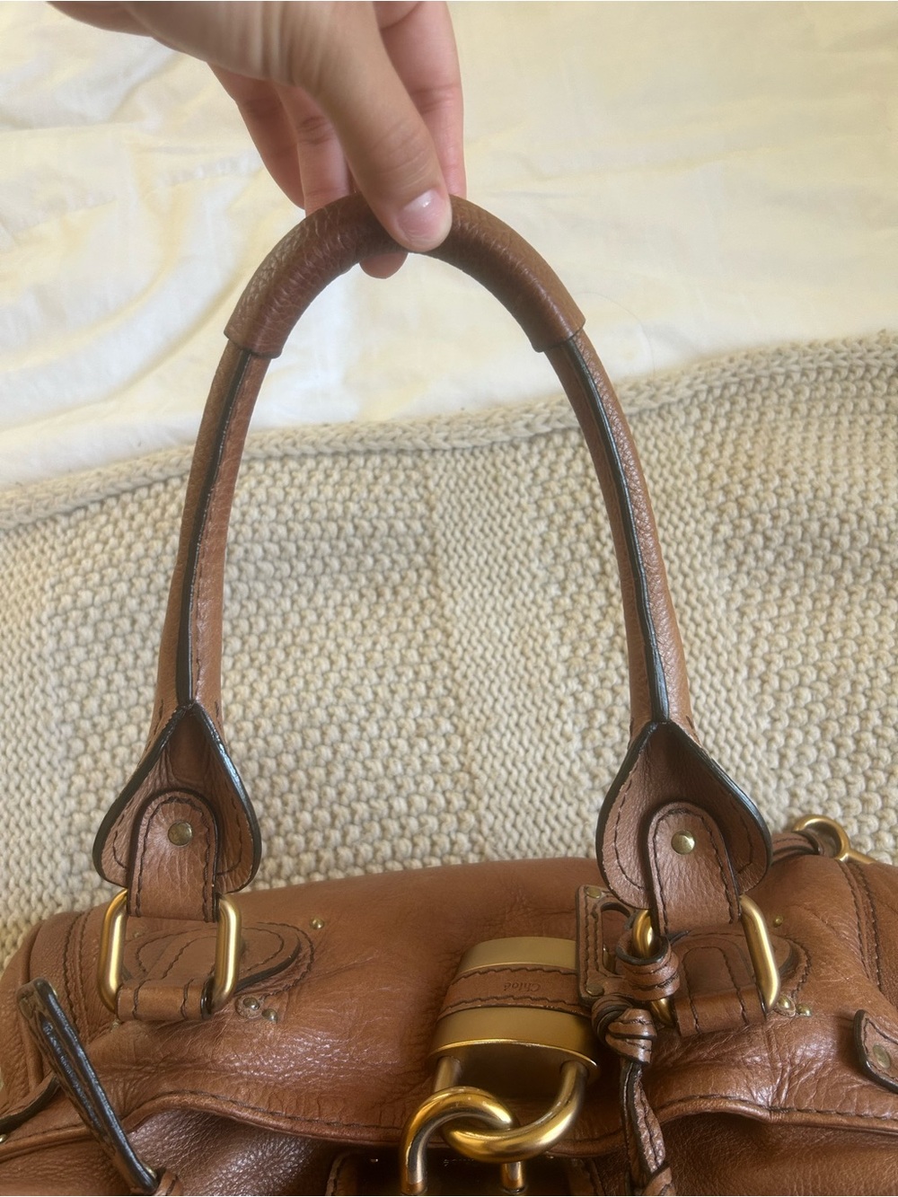 Chloe Brown Leather Paddington Satchel with Gold Hardware - Picture 10 of 13